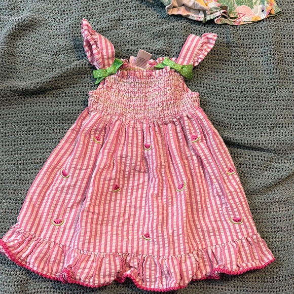 Good Lad Other - 5/$25 2T Pink Striped Kids Dress with Watermelon Print